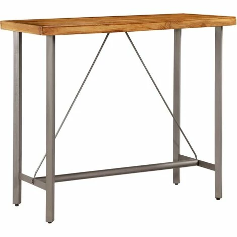 Nouveau ✔️ TRUE DEAL Table De Bar Teck Recyclé Massif 120 X 58 X 106 Cm 🔔 4 Nouveau ✔️ TRUE DEAL Table De Bar Teck Recyclé Massif 120 X 58 X 106 Cm 🔔 – Image 2