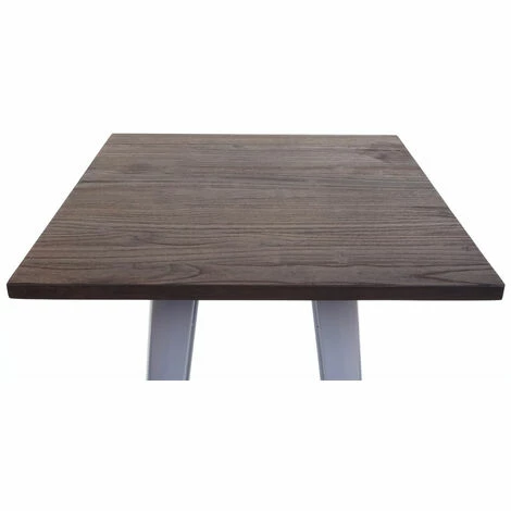 Remise ⌛ Table Haute HHG-401 Avec Plateau En Bois, Table De Bar, Design Industriel En Métal 107x60x60cm ~ Gris 🔔 6 Remise ⌛ Table Haute HHG-401 Avec Plateau En Bois, Table De Bar, Design Industriel En Métal 107x60x60cm ~ Gris 🔔 – Image 4