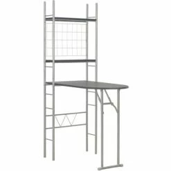 Meilleure affaire ✨ YOUTHUP Ensemble à Dîner Pliant 3 Pcs Et étagère De Rangement MDF Acier - Noir 😉 -Table haute Boutique 27392333 3