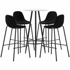 Bon marché 🤩 YOUTHUP Ensemble De Bar 5 Pcs Tissu Noir - Noir ✨