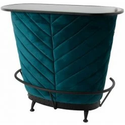 Meilleure vente 🧨 AMADEUS Bar En Velours Bleu Canard Duck Bleu - Bleu Canard 😍