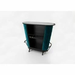 Meilleure vente 🧨 AMADEUS Bar En Velours Bleu Canard Duck Bleu - Bleu Canard 😍 -Table haute Boutique 27441196 4