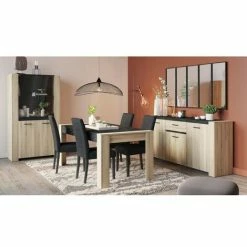 Le moins cher 🔥 DEMEYERE Table De Salle à Manger 170x90 Sheffield - Naturel Clair - Chêne Clair Et Gris Anthracite ⌛ -Table haute Boutique 27949117 4