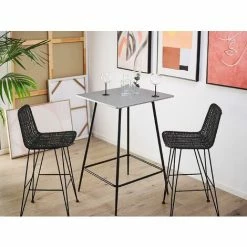 Budget ✔️ BELIANI Table De Bar En Mdf 4 Personnes L70 - Gris 😉 -Table haute Boutique 27956134 2