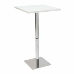 Bon marché 🔔 MILIBOO Table De Bar Design Carrée Blanche JACK - Blanc 🧨 -Table haute Boutique 28194428 3