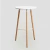 Acheter ❤️ Table Haute Ronde En MDF Et Métal (Ø60 Cm) Royal Design SKLUM MDF - Métal - Blanc - Bois Naturel 🛒 -Table haute Boutique 28217964 1