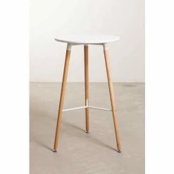 Acheter ❤️ Table Haute Ronde En MDF Et Métal (Ø60 Cm) Royal Design SKLUM MDF - Métal - Blanc - Bois Naturel 🛒 -Table haute Boutique 28217964 4