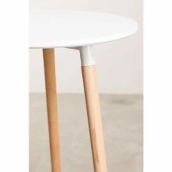 Acheter ❤️ Table Haute Ronde En MDF Et Métal (Ø60 Cm) Royal Design SKLUM MDF - Métal - Blanc - Bois Naturel 🛒 -Table haute Boutique 28217964 5