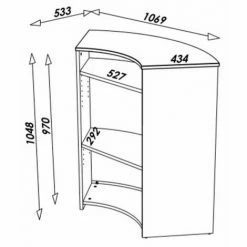 Meilleure vente ❤️ BEAUX MEUBLES PAS CHERS Meuble Bar Comptoir 107 Cm Face Noire - Coloris: Blanc ✔️ -Table haute Boutique 28632012 3