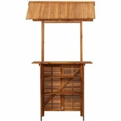 Grosses soldes ✔️ TRUE DEAL Table De Bar D'extérieur Avec Toit 122x106x217 Cm Bois D'acacia ❤️ -Table haute Boutique 28719787 4