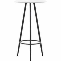 Sortie ❤️ YOUTHUP Ensemble De Bar 3 Pcs Similicuir Blanc - Blanc 👏 -Table haute Boutique 28770197 2