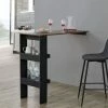 Meilleur prix ✔️ Table De Bar Bromölla 120 X 45 X 106 Cm Effet Chêne Foncé Noir [en.casa] 😍 -Table haute Boutique 28854984 1