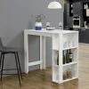 Meilleure vente ❤️ Table De Bar Danderyd 3 Étagères 120x60x106 Cm Blanc [en.casa] 🥰 -Table haute Boutique 28855002 1