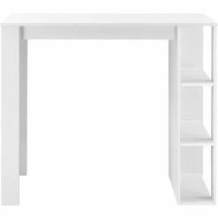 Meilleure vente ❤️ Table De Bar Danderyd 3 Étagères 120x60x106 Cm Blanc [en.casa] 🥰 -Table haute Boutique 28855002 4
