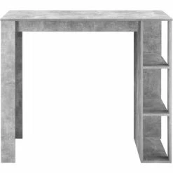 Promo ✨ Table De Bar Danderyd 3 Étagères 120x60x106 Cm Effet Béton [en.casa] 🔔 -Table haute Boutique 28855014 4