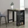 Grosses soldes 🤩 Table De Bar Danderyd 3 Étagères 120x60x106 Cm Noir Chêne Foncé [en.casa] ✔️ -Table haute Boutique 28855017 1