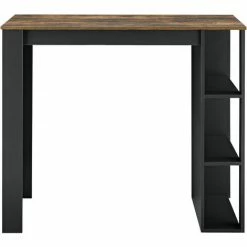 Grosses soldes 🤩 Table De Bar Danderyd 3 Étagères 120x60x106 Cm Noir Chêne Foncé [en.casa] ✔️ -Table haute Boutique 28855017 4