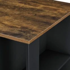 Grosses soldes 🤩 Table De Bar Danderyd 3 Étagères 120x60x106 Cm Noir Chêne Foncé [en.casa] ✔️ -Table haute Boutique 28855017 5