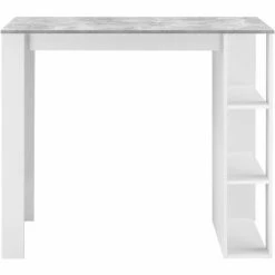 De gros 🎉 Table De Bar Danderyd 3 Étagères 120x60x106 Cm Blanc Effet Béton [en.casa] 🔥 -Table haute Boutique 28855021 4