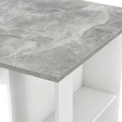De gros 🎉 Table De Bar Danderyd 3 Étagères 120x60x106 Cm Blanc Effet Béton [en.casa] 🔥 -Table haute Boutique 28855021 5