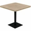Meilleur prix 😉 TRUE DEAL Table De Bistro MDF Et Acier Carré 80x80x75 Cm Couleur De Chêne 👍