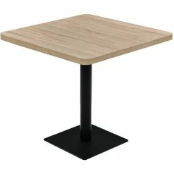 Meilleur prix 😉 TRUE DEAL Table De Bistro MDF Et Acier Carré 80x80x75 Cm Couleur De Chêne 👍