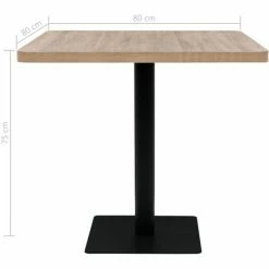 Meilleur prix 😉 TRUE DEAL Table De Bistro MDF Et Acier Carré 80x80x75 Cm Couleur De Chêne 👍 -Table haute Boutique 28909652 5