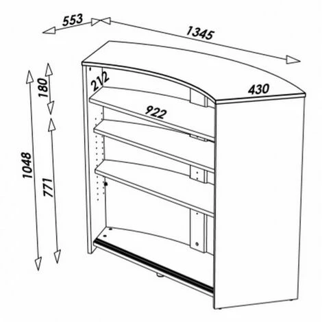 Nouveau 😉 BEAUX MEUBLES PAS CHERS Meuble Bar, Meuble Comptoir Face Noire 135 Cm - Coloris: Noir 👏 5 Nouveau 😉 BEAUX MEUBLES PAS CHERS Meuble Bar, Meuble Comptoir Face Noire 135 Cm - Coloris: Noir 👏 – Image 3