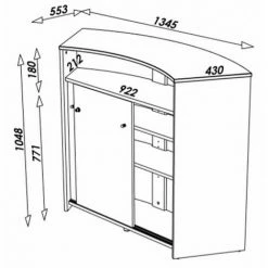 Top 10 😉 BEAUX MEUBLES PAS CHERS Comptoir D'Acceuil 2 Portes 135 Cm Face Noire - Coloris: Noir 😉 -Table haute Boutique 29043929 3