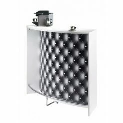 Sortie ❤️ BEAUX MEUBLES PAS CHERS Comptoir D'Acceuil 2 Portes Blanc 135 Cm - Coloris: Capitons 911 💯 -Table haute Boutique 29044255 3