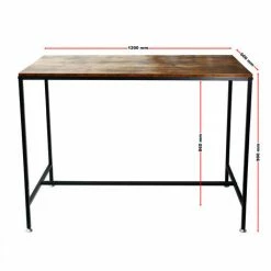 Acheter 🤩 WILTEC Table Haute De Bar Vintage Contemporain 120x60x90cm 2 Tabourets Cadre En Métal Solide Montage Simple ❤️ -Table haute Boutique 29056495 4