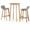 Bon marché ❤️ TRUE DEAL Mobilier De Bistro 3 Pcs Bois D'acacia Solide ✨ 2 Bon marché ❤️ TRUE DEAL Mobilier De Bistro 3 Pcs Bois D'acacia Solide ✨ -Table haute Boutique 29746536 1