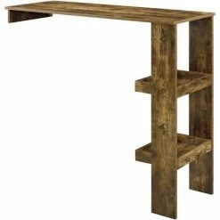 Tout neuf 🥰 Table De Bar Sölvesborg 2 Compartiments Murale Effet Bois Foncé [en.casa] 💯 -Table haute Boutique 29885052 2