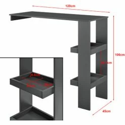 De gros ⌛ Table De Bar Sölvesborg 2 Compartiments Murale Gris Foncé [en.casa] 👏 -Table haute Boutique 29885094 3