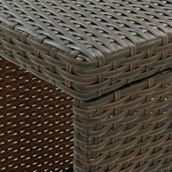 Budget 🥰 ASUPERMALL Table De Bar Avec Rangement Marron 120x60x110 Cm Resine Tressee 🔥 -Table haute Boutique 29986921 2