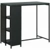 Tout neuf 🛒 ASUPERMALL Table De Bar Avec Rangement Noir 120x60x110 Cm Resine Tressee 😉 -Table haute Boutique 29986925 1