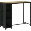 Le moins cher ✨ ASUPERMALL Table De Bar Avec Rangement Noir 120x60x110 Cm Resine Tressee ✔️ -Table haute Boutique 29986935 1