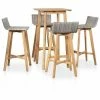 Meilleure vente 👏 YOUTHUP Mobilier à D?ner D'extérieur 5 Pcs Bois D'acacia Solide - Brun 🔔 -Table haute Boutique 30092552 1