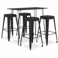 Le moins cher 💯 TRUE DEAL Ensemble De Bar 5 Pcs Noir 😉