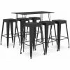 Nouveau ❤️ TRUE DEAL Ensemble De Bar 7 Pcs Noir 🧨 -Table haute Boutique 30120533 1