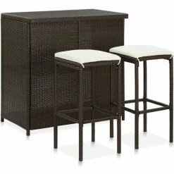 Top 10 🥰 TRUE DEAL Ensemble De Bar 3 Pcs Résine Tressée Marron ⌛