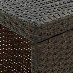 Promo 🛒 ASUPERMALL Meuble De Bar De Jardin 5 Pcs Et Coussins Resine Tressee Marron ✔️ -Table haute Boutique 30381035 2