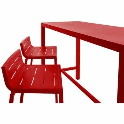 Offres 🎉 ESSENCIEL GREEN Table De Bar Rectangulaire En Aluminium Coloris Piment - Piment ✨ -Table haute Boutique 30528247 3