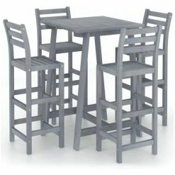 Remise ⌛ VidaXL Ensemble De Bar D'extérieur 5 Pcs Gris Bois D'acacia Massif - Gris 🧨 -Table haute Boutique 30673725 2