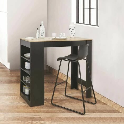 Coupon ⌛ ALTOBUY KANPE - Table De Bar Mange-Debout Avec Etagères - Noir 👍 5 Coupon ⌛ ALTOBUY KANPE - Table De Bar Mange-Debout Avec Etagères - Noir 👍 – Image 3