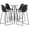 Vente flash ✨ ASUPERMALL Ensemble De Bar 5 Pcs Plastique Noir ❤️ -Table haute Boutique 31119053 1