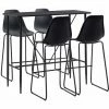 Acheter 🛒 ASUPERMALL Ensemble De Bar 5 Pcs Plastique Noir 🌟 -Table haute Boutique 31119055 1