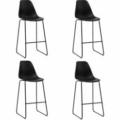 Promo 👏 ASUPERMALL Ensemble De Bar 5 Pcs Plastique Noir 🥰 -Table haute Boutique 31119057 5