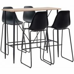 Remise 👍 ASUPERMALL Ensemble De Bar 5 Pcs Plastique Noir 😍 -Table haute Boutique 31119059 2