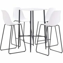 Sortie 😉 ASUPERMALL Ensemble De Bar 5 Pcs Plastique Blanc 😍 10 Sortie 😉 ASUPERMALL Ensemble De Bar 5 Pcs Plastique Blanc 😍 -Table haute Boutique 31120860 4
